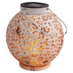 LED-Solarleuchte 52854, weiß, Metall, 20 cm, IP44, 2er-Set