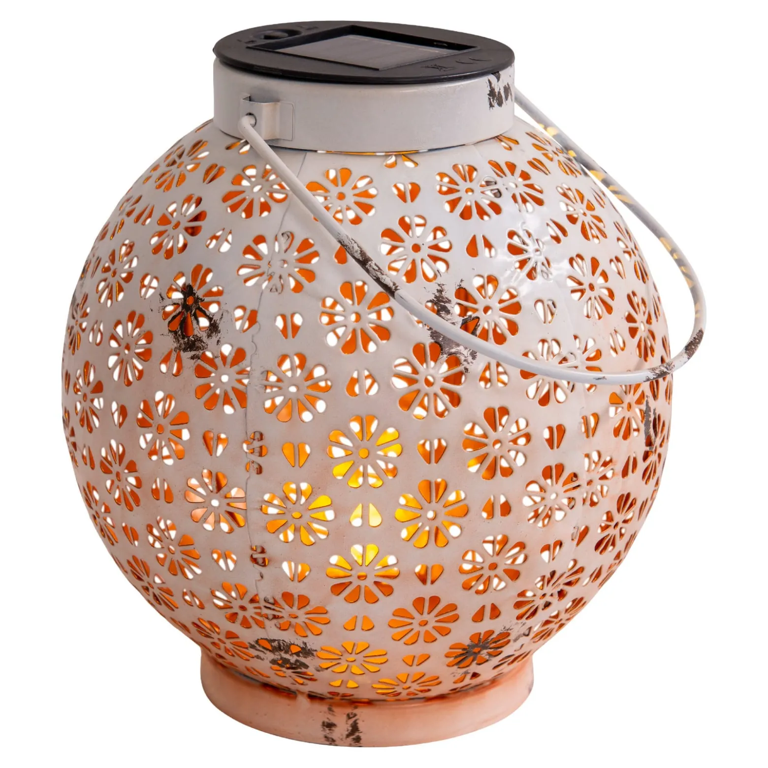 LED-Solarleuchte 52854, weiß, Metall, 20 cm, IP44, 2er-Set