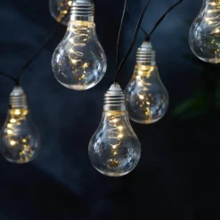 LED-Solar-Lichterkette Glow, klar, warmweiß, 190 cm lang