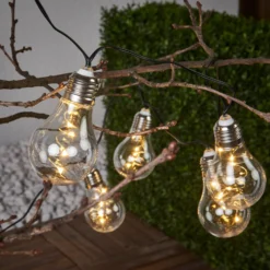 LED-Solar-Lichterkette Glow, klar, warmweiß, 190 cm lang