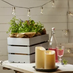 LED-Solar-Lichterkette Glow, klar, warmweiß, 190 cm lang