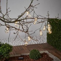 LED-Solar-Lichterkette Glow, klar, warmweiß, 190 cm lang
