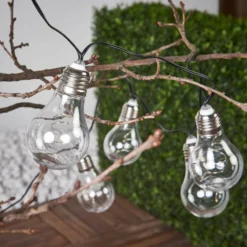 LED-Solar-Lichterkette Glow, klar, warmweiß, 190 cm lang