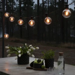 LED-Solar-Lichterkette Party, 7W, bernstein, IP44, 1800K