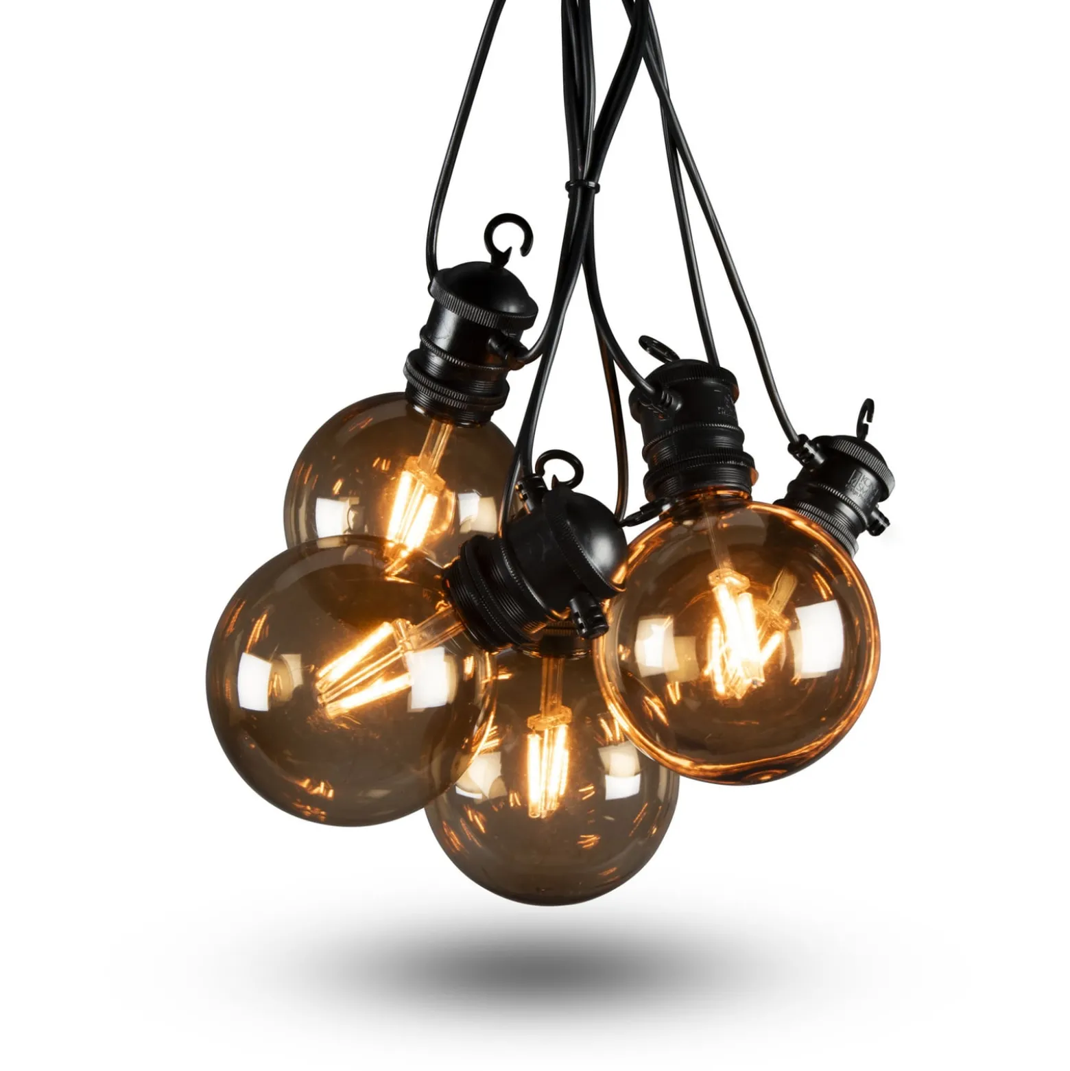 LED-Solar-Lichterkette Party, 7W, braun, IP44, 1800K