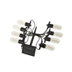 LED-Solar-Lichterkette Vintage 365, 8-flammig, Glas, IP44