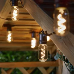 LED-Solar-Lichterkette Vintage 365, 8-flammig, Glas, IP44