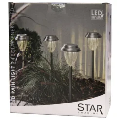 LED-Solarsockelleuchte Palma im 4er-Set