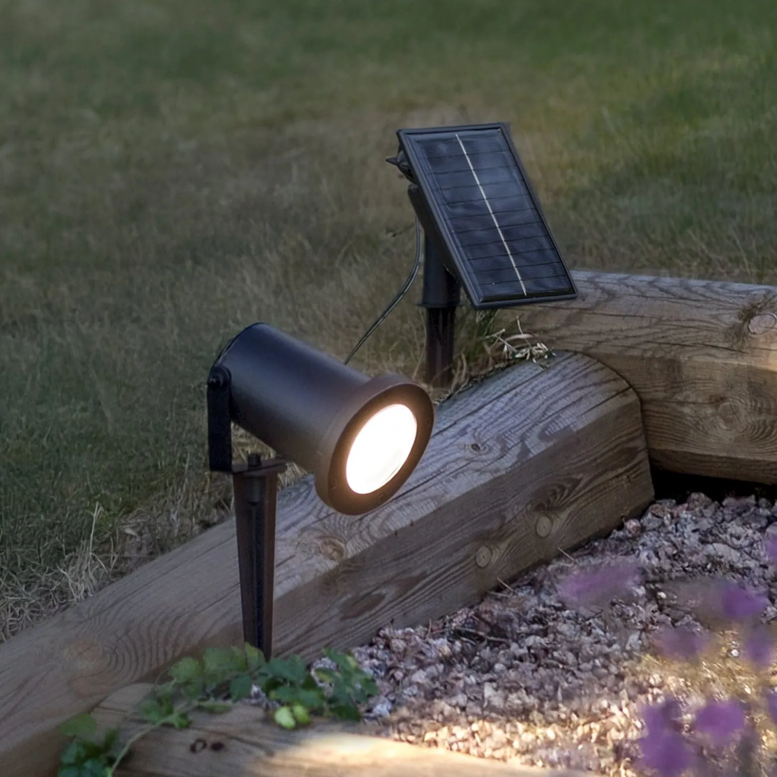 LED-Solar-Spot Powerspot 10cm 3000K, 50lm, schwarz, Erdspieß
