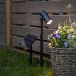 LED-Solar-Spot Powerspot 53cm, 250lm, schwarz, Erdspieß