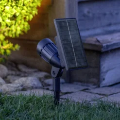 LED-Solar-Spot Powerspot 19cm RGBW, 80lm, schwarz, Erdspieß