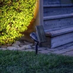 LED-Solar-Spot Powerspot 19cm RGBW, 80lm, schwarz, Erdspieß