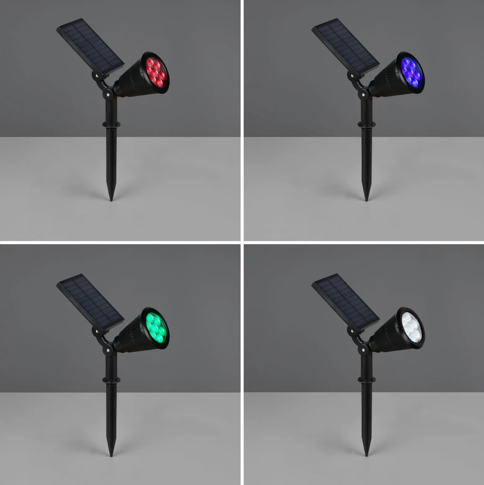 LED-Solar-Strahler Festival, schwarz matt, RGB, Sensor