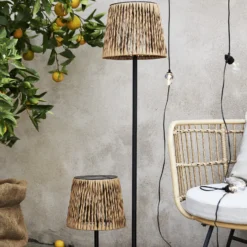 LED-Solar-Tischlampe Cesta 48cm braun/schwarz Plastik/Metall
