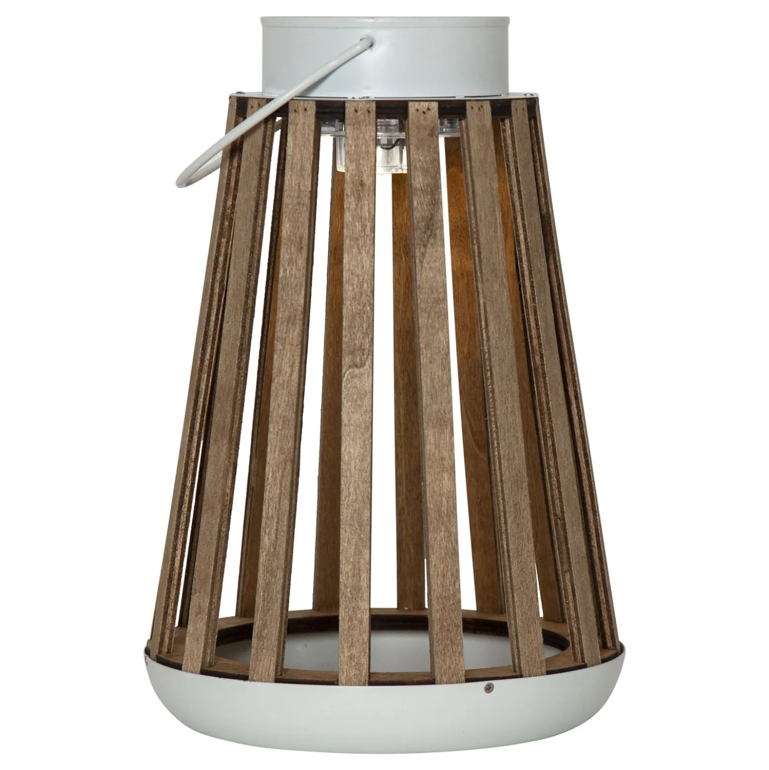 LED-Solartischleuchte Catania aus Birkenholz