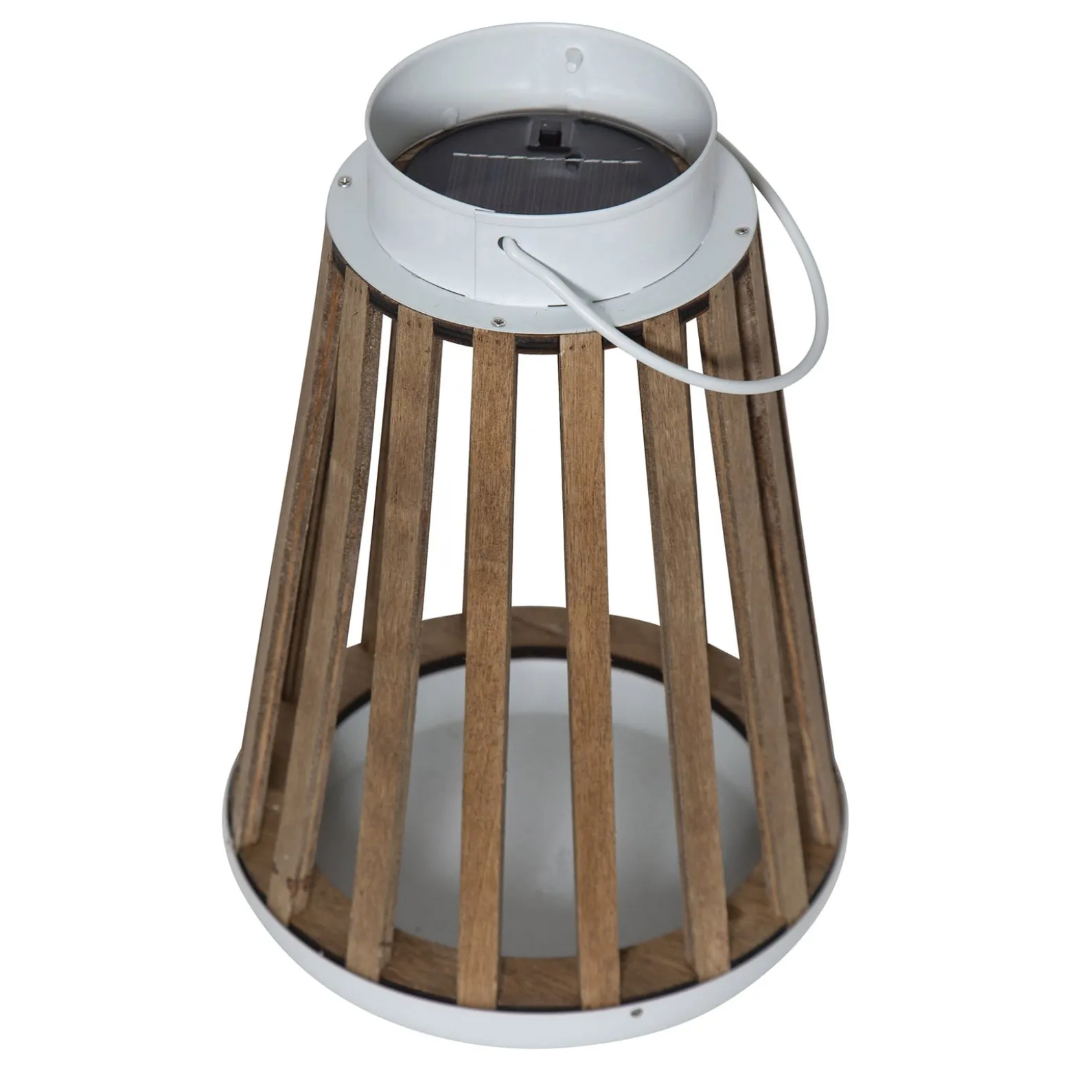 LED-Solartischleuchte Catania aus Birkenholz