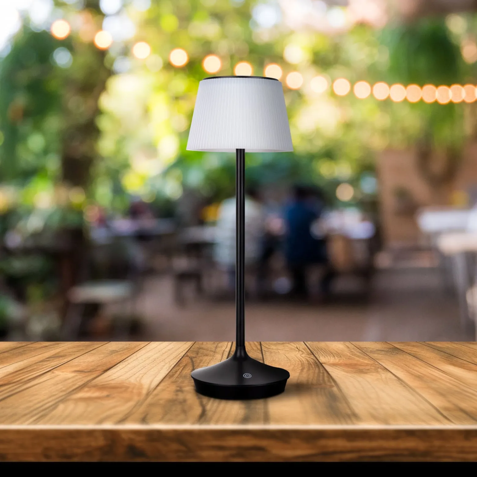 LED-Solar-Tischleuchte Emmi CCT aufladbar, schwarz