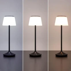 LED-Solar-Tischleuchte Emmi CCT aufladbar, schwarz