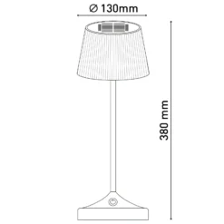 LED-Solar-Tischleuchte Emmi CCT aufladbar, schwarz