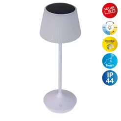 LED-Solar-Tischleuchte Emmi CCT aufladbar, weiß