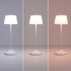 LED-Solar-Tischleuchte Emmi CCT aufladbar, weiß