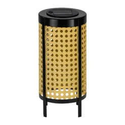 LED-Solar-Tischleuchte 48929, Höhe 26 cm, schwarz/beige