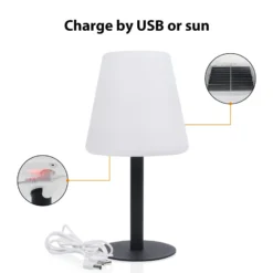 LED-Solartischleuchte OSL-50012 Akku und USB-Kabel