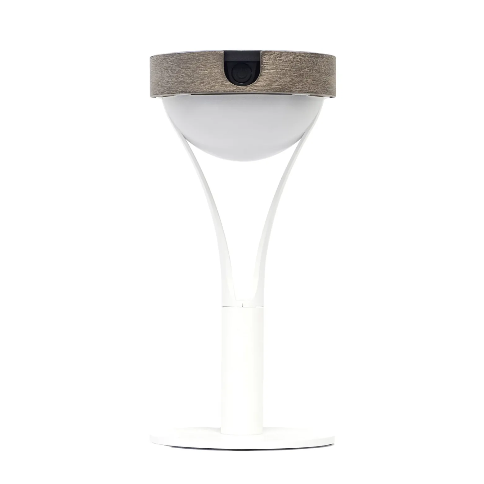 LED-Solartischleuchte Tyble, weiß / teak, 2.700 K, 200 lm