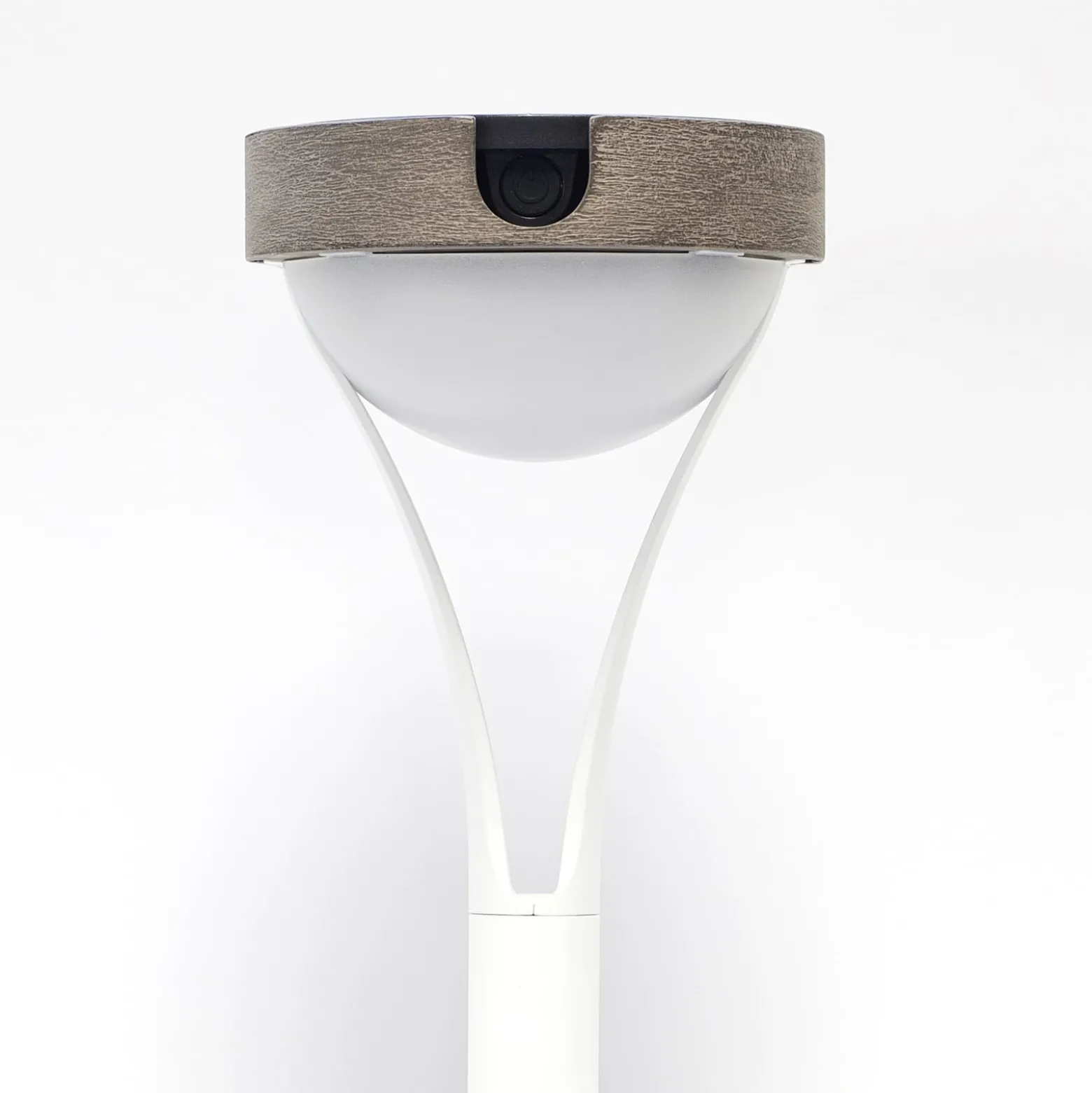 LED-Solartischleuchte Tyble, weiß / teak, 2.700 K, 200 lm