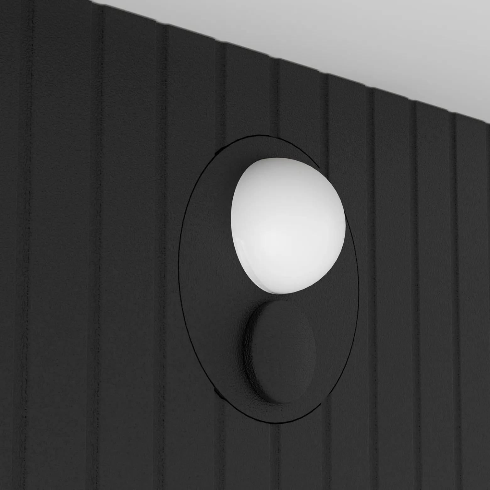 LED-Solarwandlampe Frigento schwarz Höhe 15 cm, Sensor