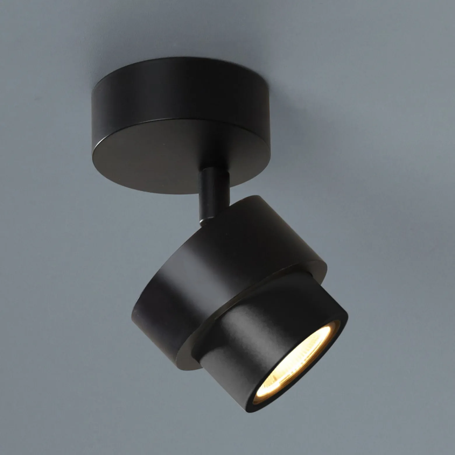 LED-Spot BRUSH, schwarz, Ø 7 cm, Metall, dimmbar, 2.700 K