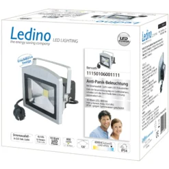 LED-Strahler Benrath, Anti-Panik-Leuchte mit Akku