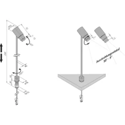 LED-Strahler Zoom, schwarz, 3.000 K, 1 W 350 mA