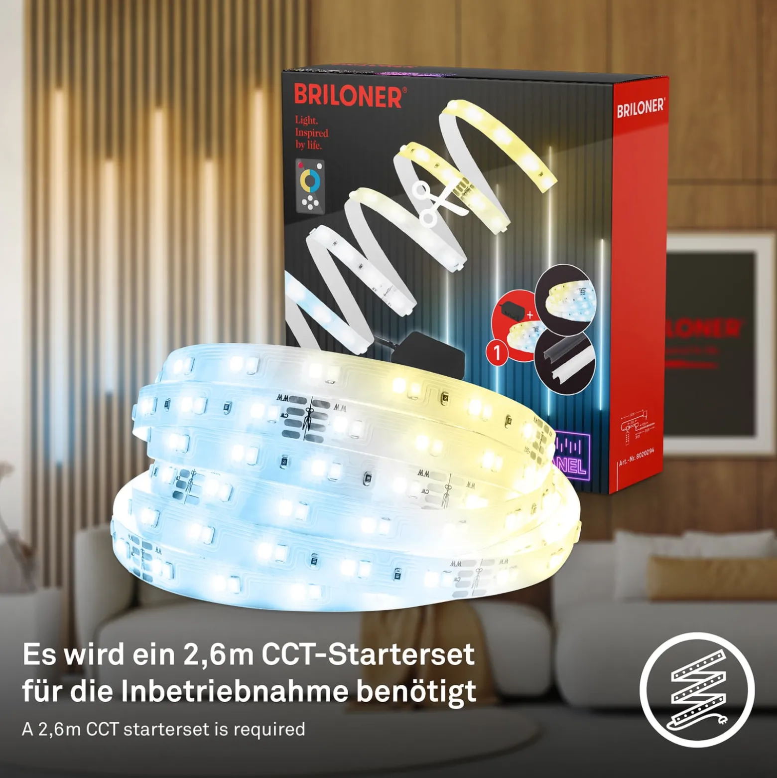 LED-Stripe Pimp your panel, Starterset, CCT, Länge 2,6 m