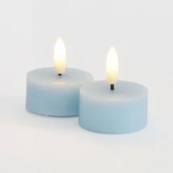 LED-Teelicht Sille, blau, Wachs, 2er-Set, Batteriebetrieb