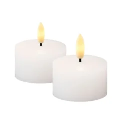 LED-Teelicht Sille, weiß, Wachs, 2er-Set, Batteriebetrieb