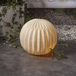 LED-Terrassenleuchte Sandy, Ø 30 cm weiß Kunststoff Batterie