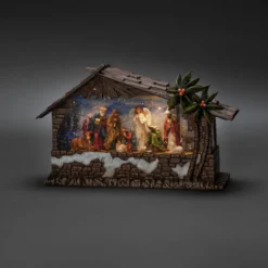 LED-Tischdeko Wasserlaterne Weihnachtskrippe