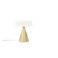 LED-Tischlampe Blip, messing/weiß, Glas, CCT, Touchdimmer