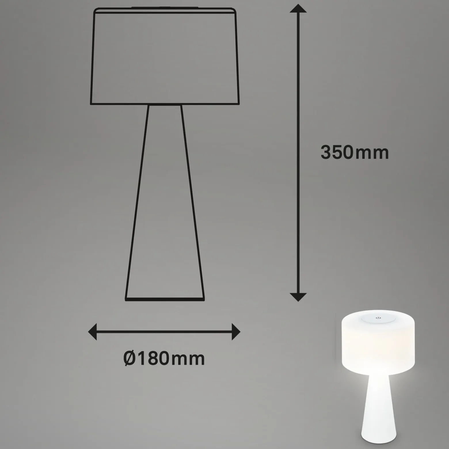 LED-Tischlampe Halo, akkubetrieben, weiß
