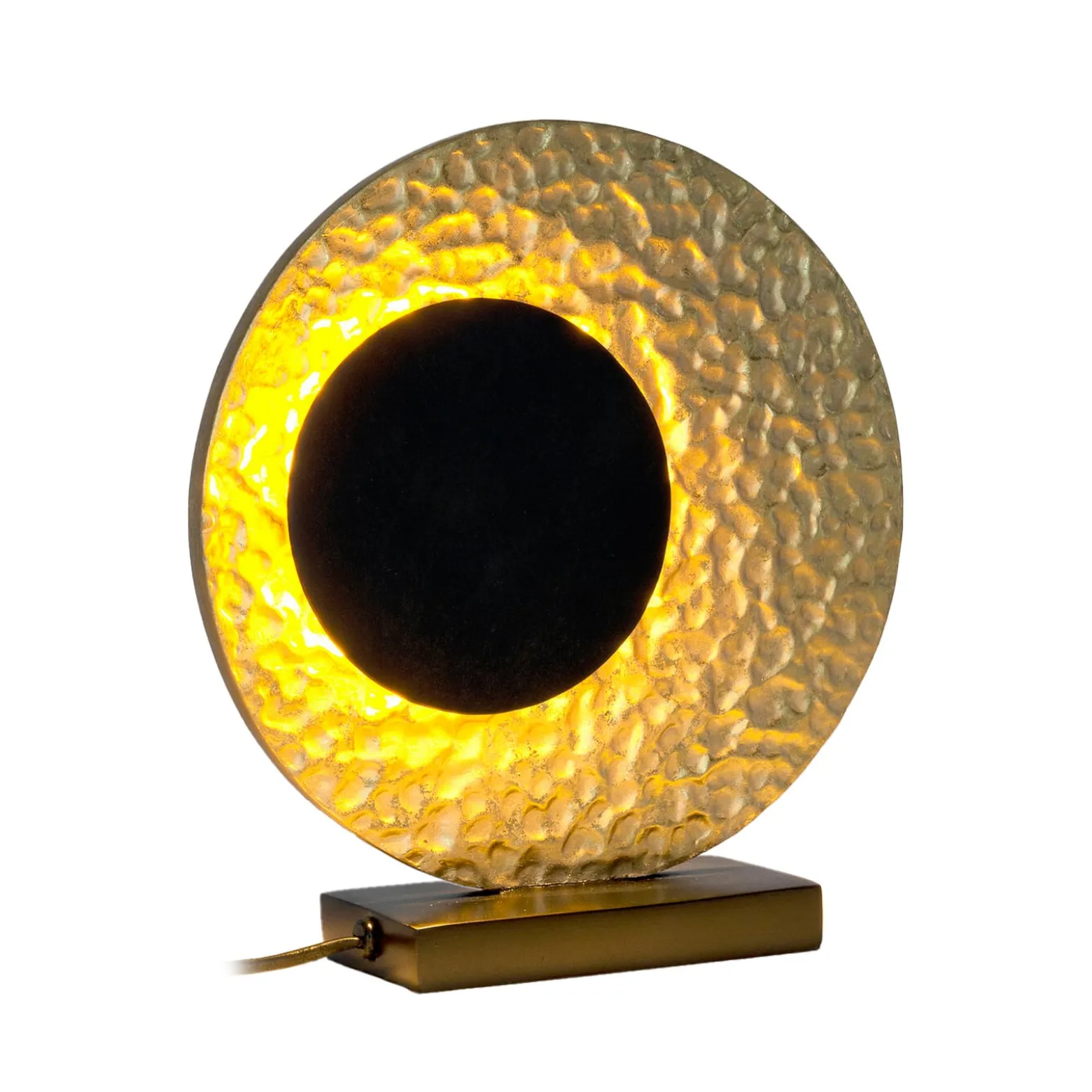 LED-Tischlampe INFINITY TAVOLO, schwarz/gold, 27 cm, Metall