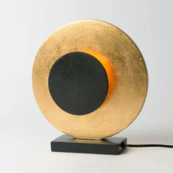 LED-Tischlampe INFINITY TAVOLO, schwarz/gold, 27 cm, Metall