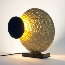 LED-Tischlampe INFINITY TAVOLO, schwarz/gold, 27 cm, Metall