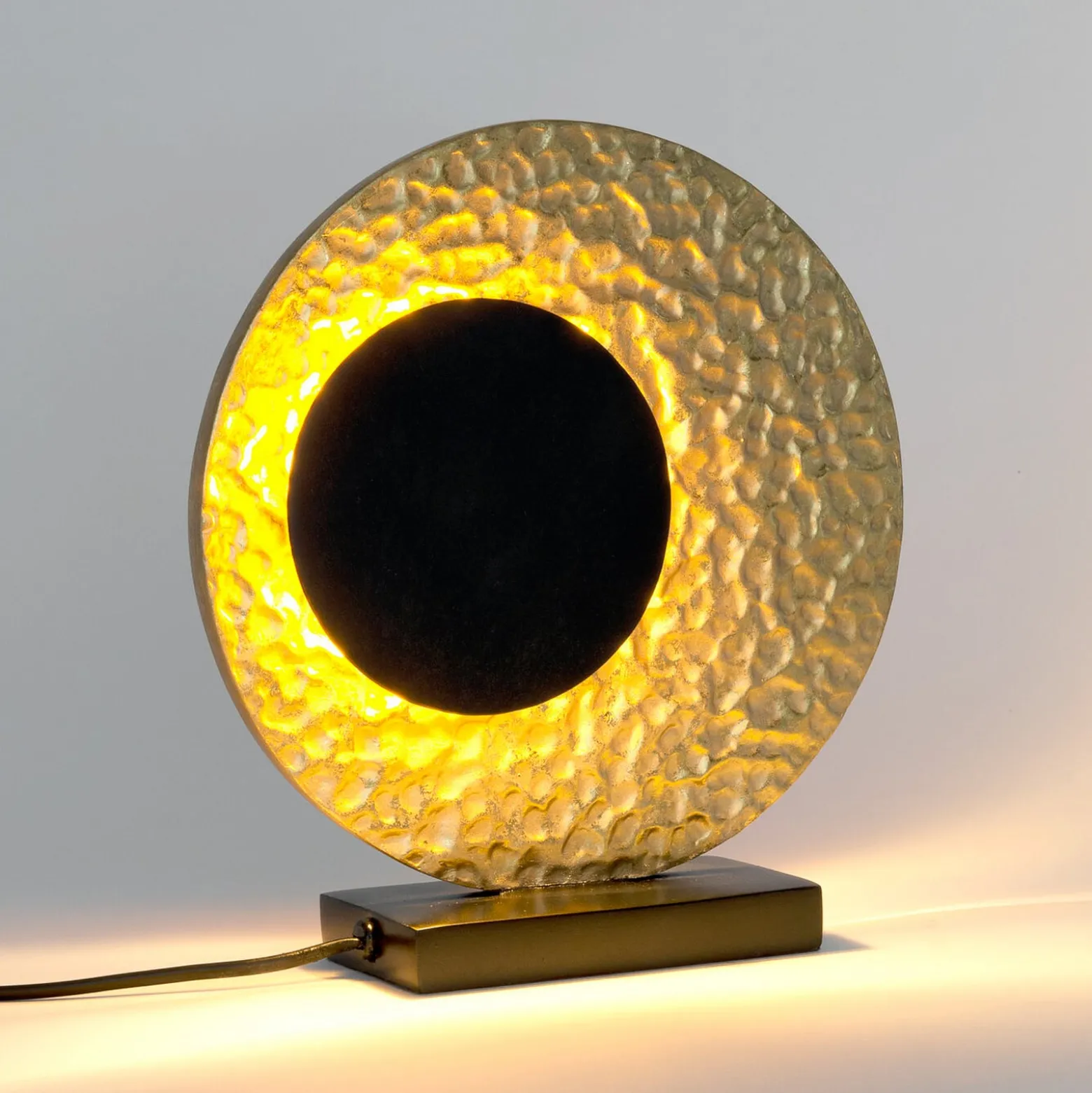 LED-Tischlampe INFINITY TAVOLO, schwarz/gold, 27 cm, Metall