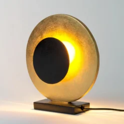 LED-Tischlampe INFINITY TAVOLO, schwarz/gold, 27 cm, Metall