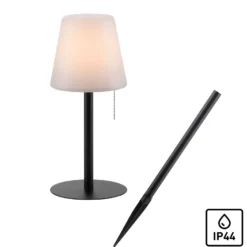 LED-Tischlampe Keno, Erdspieß, Zugschalter, Akku