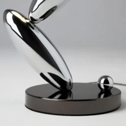 LED-Tischlampe RESONANCE, platin/opal, 37 cm Metall/Glas dim