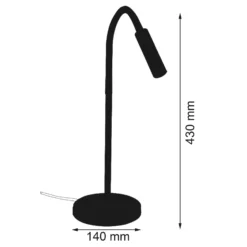 LED-Tischlampe Rocco, nickel matt Flexarm rot