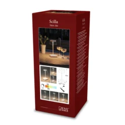 LED-Tischlampe Scilla mit USB, weiß