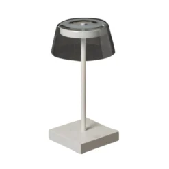 LED-Tischlampe Scilla mit USB, weiß